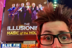 Chris Cox on a billboard in Time Square when performing on Broadway